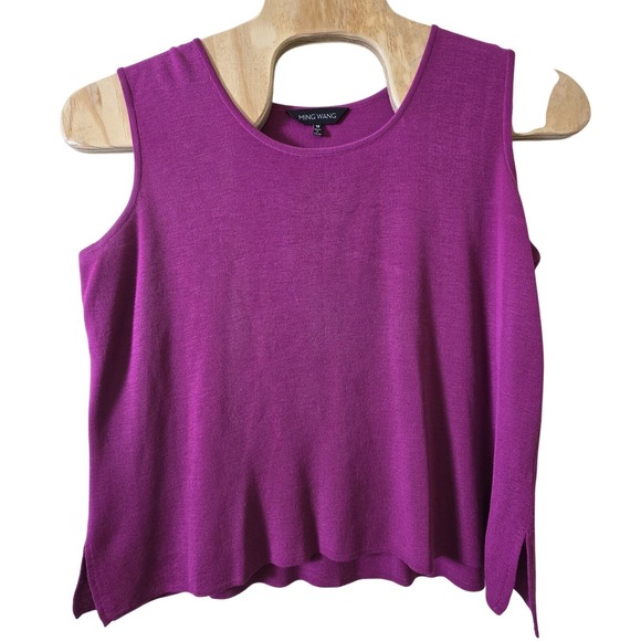 Ming Wang Womens 1X Purple Sleeveless Knit Tank‎ Top Sweater Vest - Picture 1 of 5